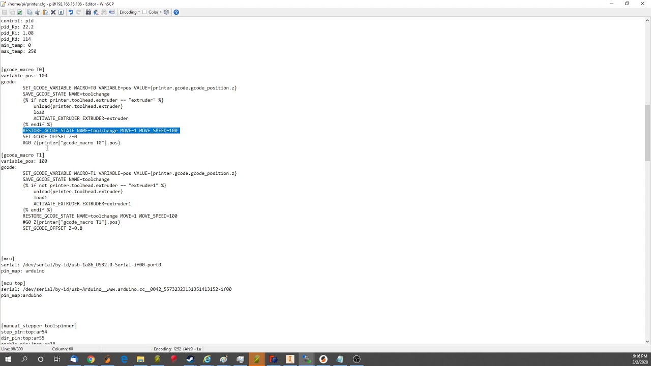 Tool Changing in Klipper with new Klipper firmware 2020