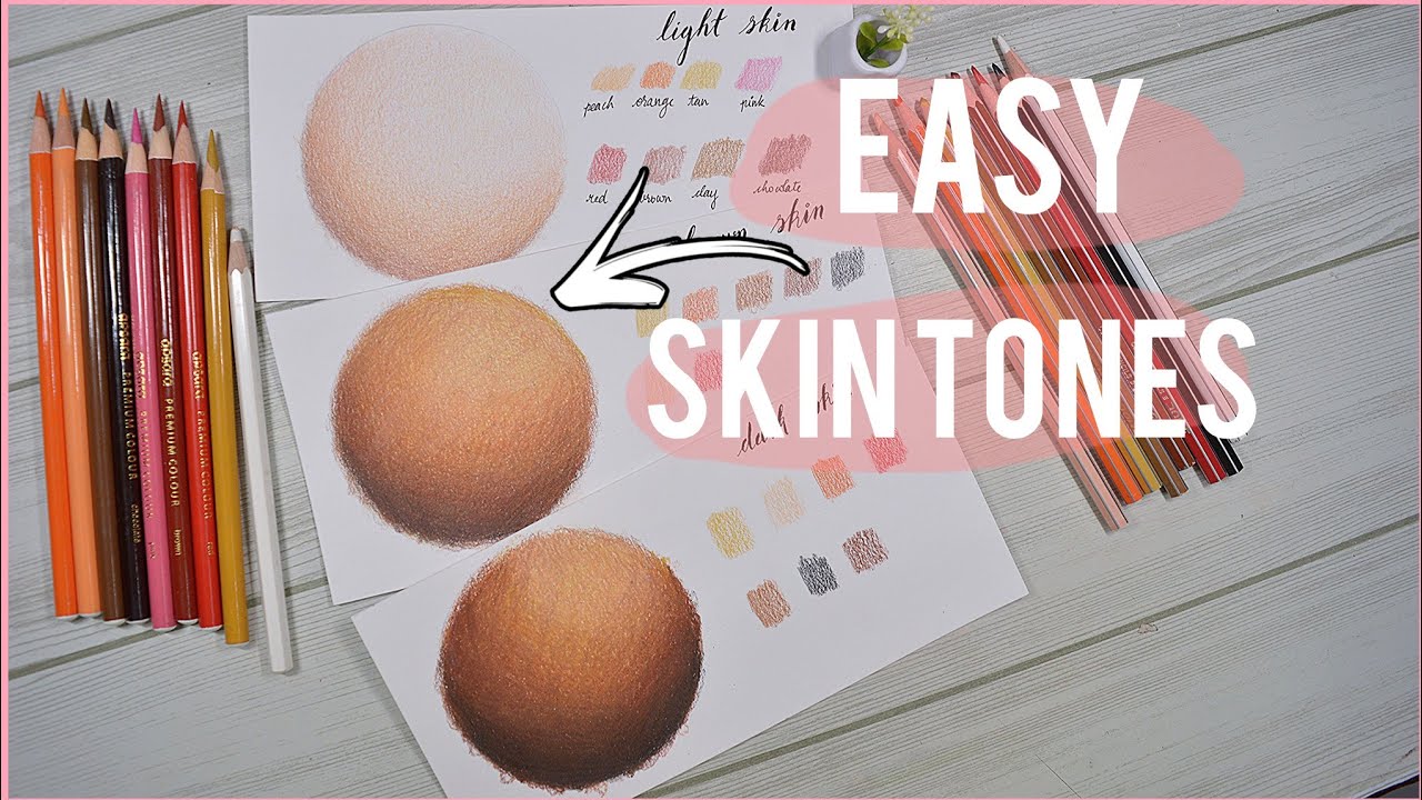 How to draw with cheap color pencils realistic skin  / how to shade skin tone with colored pencil