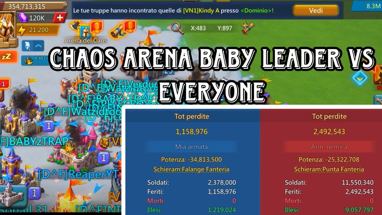 Lords Mobile: 9 minutes of BABY LEADER VS EVERYONE (CHAOS ARENA)