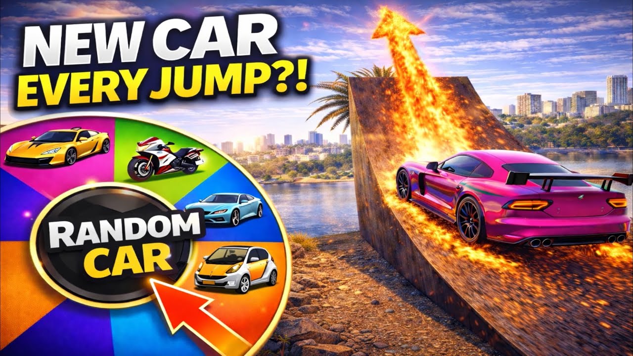 GTA But Every Stunt Jump Gives Me a RANDOM CAR