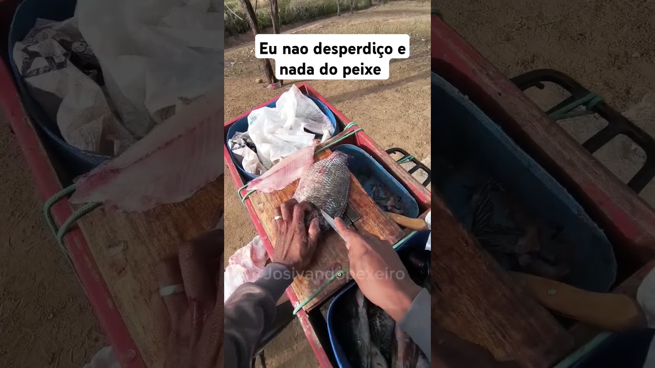 Eu n&atilde;o desperd&iacute;co e nada do peixe #peixaria #tilapia #file