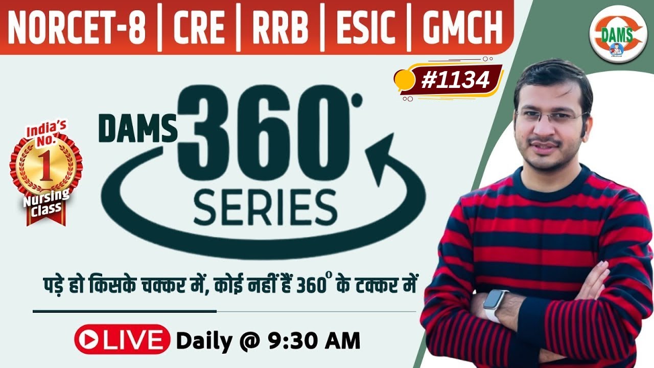 360 Degree Series 🔥| 360 Degree Most Imp MCQs #1134 | NORCET & All Nursing Exam | Siddharth Sir