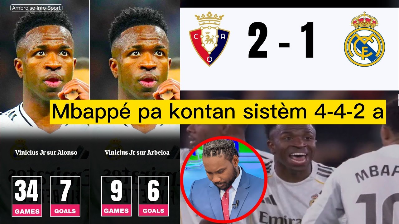 Vinicius k ap met prensip sou Kylian Mbappe . Arbeloa ki pè Real Madrid jodia , Vinicius resisite