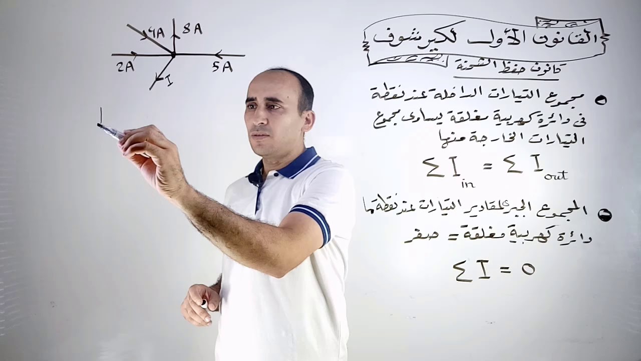 القانون الأول لكيرشوف شرح الأستاذ محمد عنتر