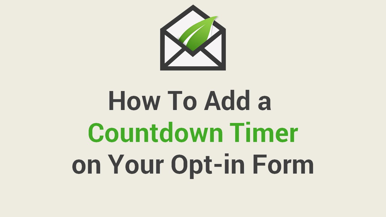 How To Add a Countdown Timer on Your Opt-in Form