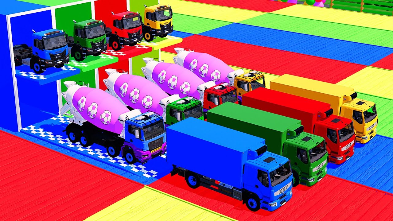 Грузоперевозки компанией Transporting by Colors - Полностью красочный бетоносмеситель с двойным б...