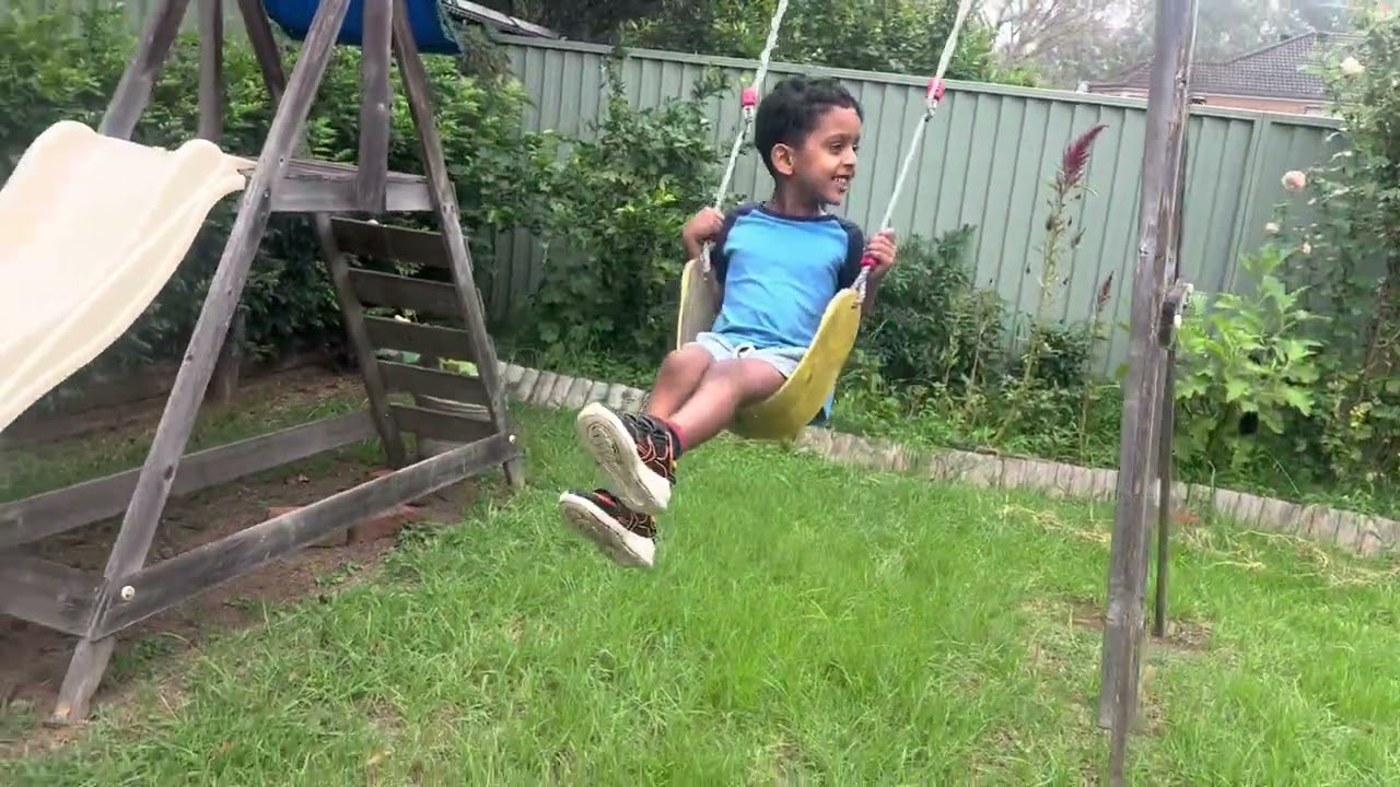Kids playing in backyard #homegrownvegetables 
