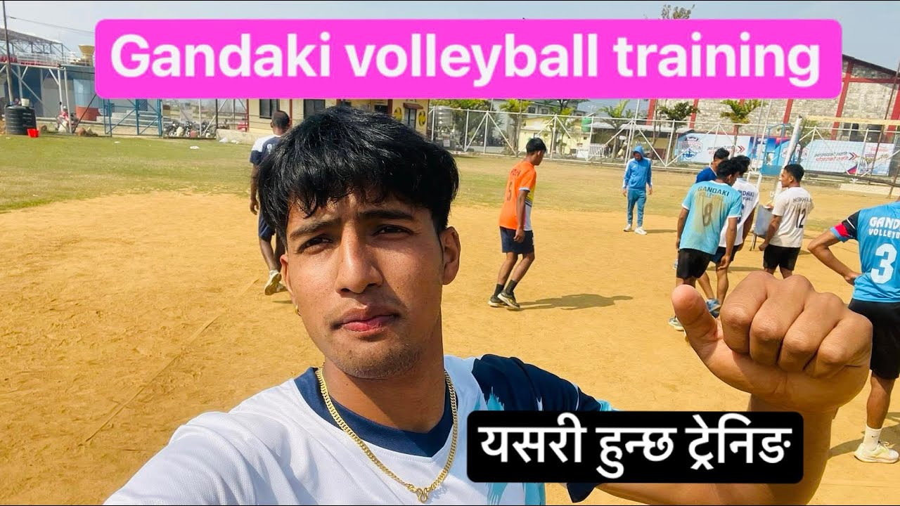Gandaki volleyball player on training for NVA CUP #gandakivolleyball #rabikc09 #pokhara