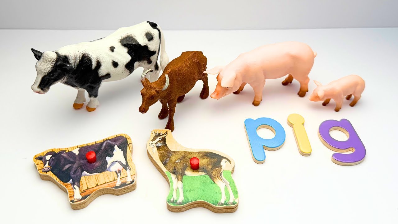 Жизнь на ферме 🐄🐖🐑 Изучайте сельскохозяйственных животных с помощью головоломок и правописания