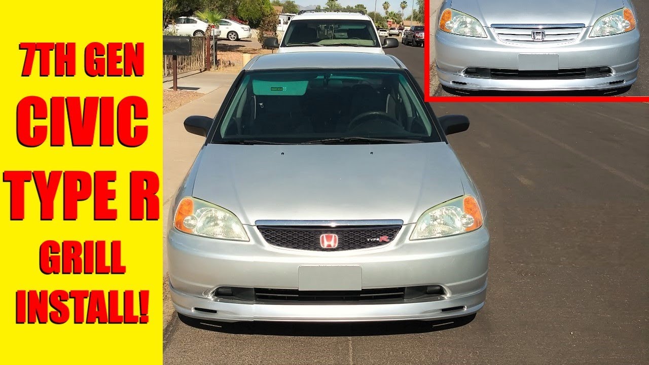 TYPE R GRILL INSTALL! Project ES1 (2002 7th gen honda civic)