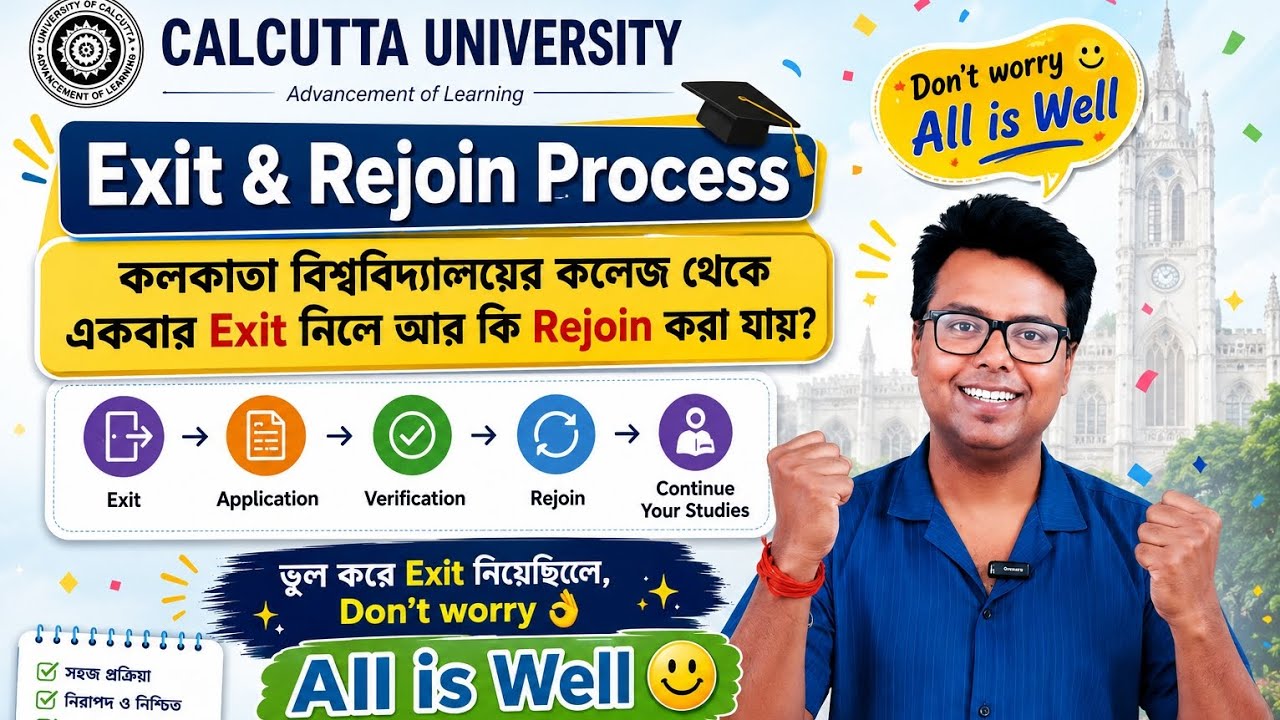 Calcutta University Graduation Exit & Rejoin Process: CU Form: WB College Admission 2026: WBCAP 2026