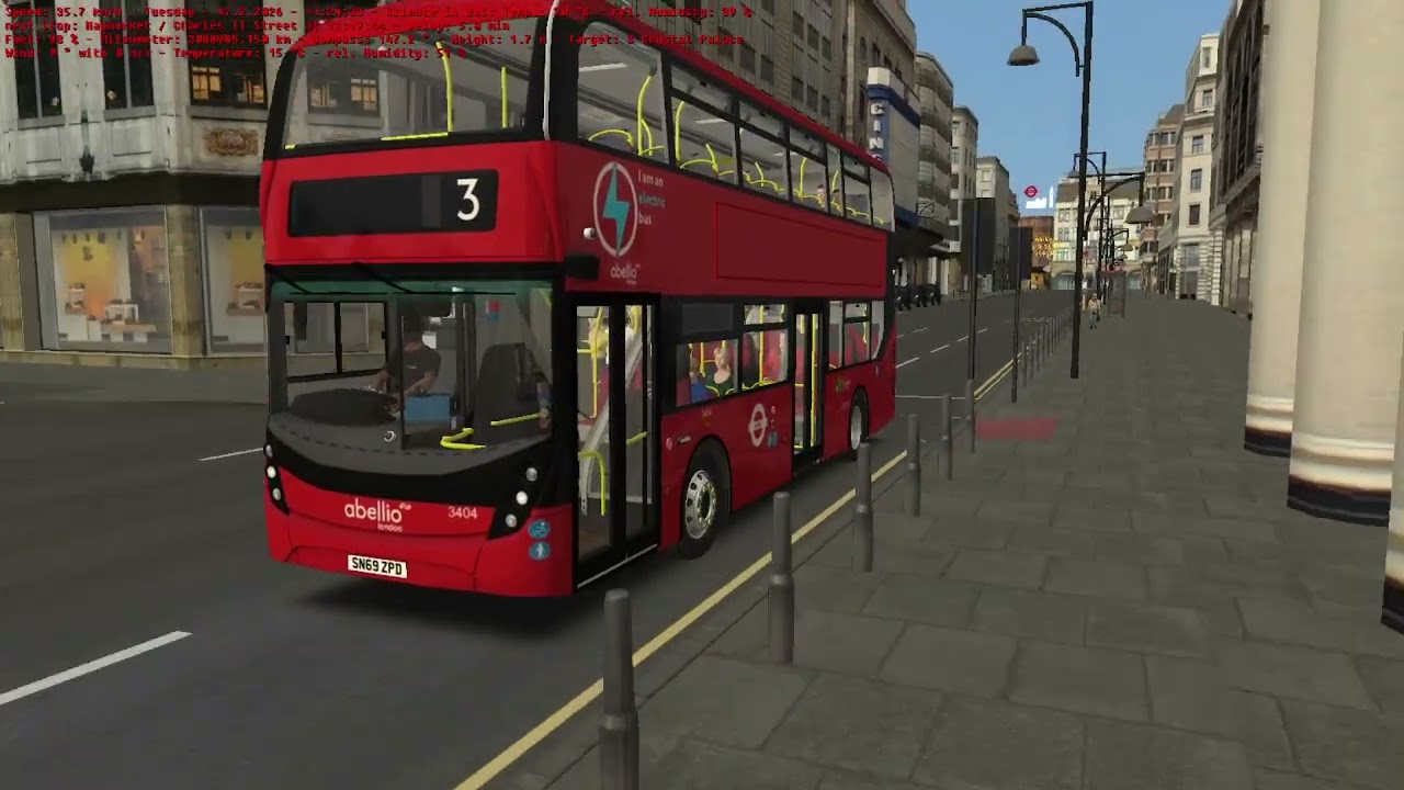 OMSI 2 Route 3 on Enviro 400 MMC Smart Hybrid E400EV Abeillo / Transport UK 3404e Livery