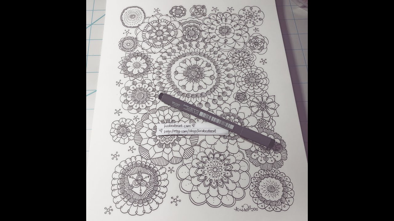 slow doodle - fireworks inspired, flower shapes, mandalas
