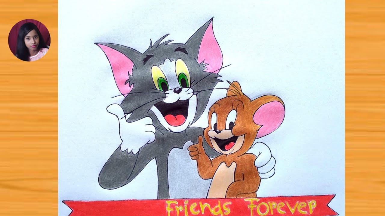 How to draw Tom and Jerry step by step || Friendship day drawing easy