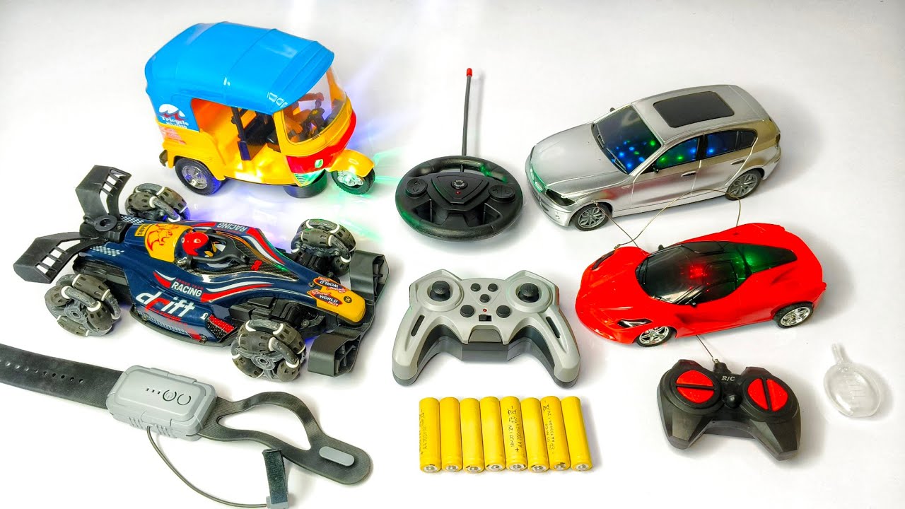 Unboxing Remote Control Lighting auto rickshaw, RC Stunt Car' and 1:18 Lighting RC Car &; BMW RC Car