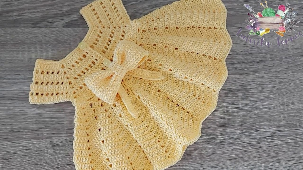 VESTIDO VAINILLA TEJIDO A CROCHET O GANCHILLO - PASO A PASO - 0 A 3 MESES - TODAS LAS TALLAS