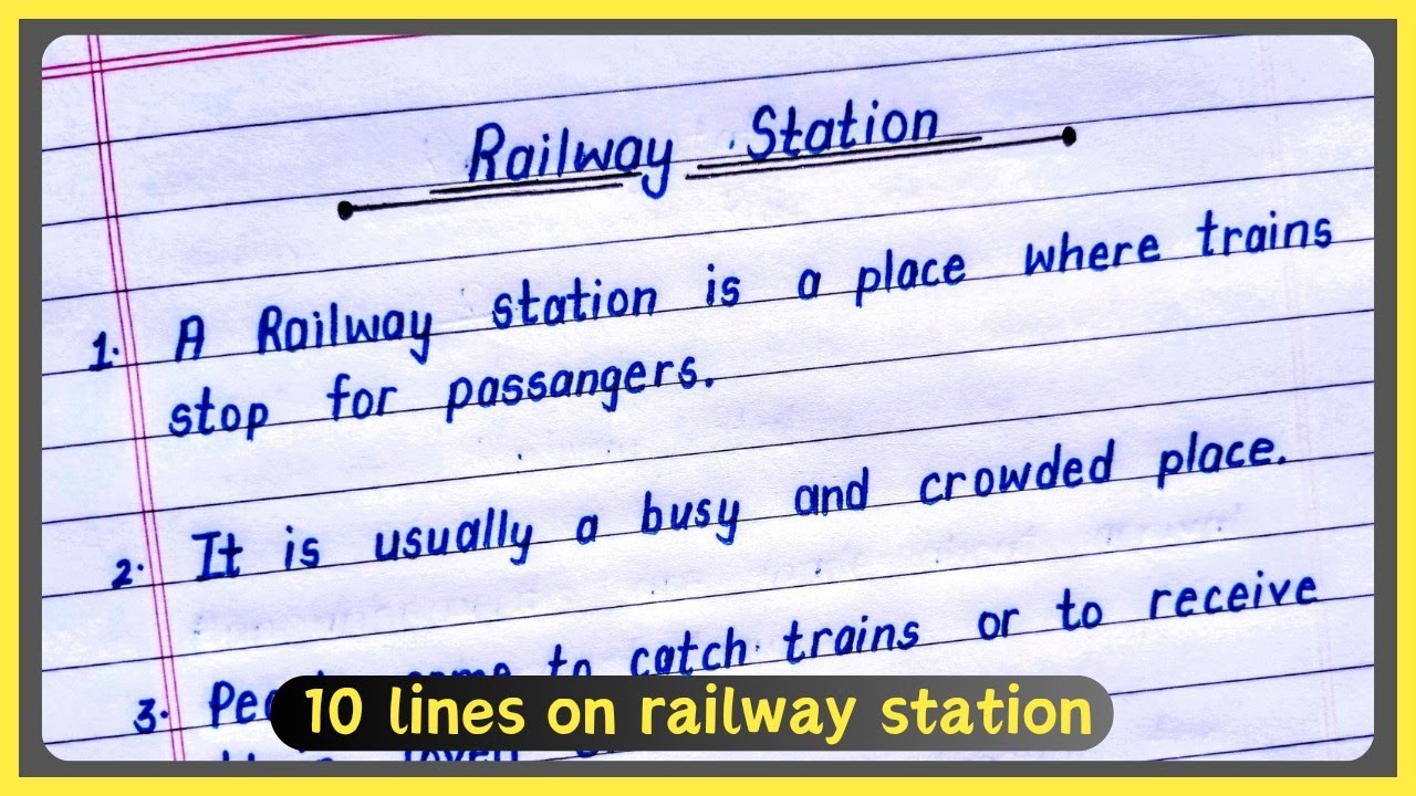 Railway station 10 lines || Essay on railway station