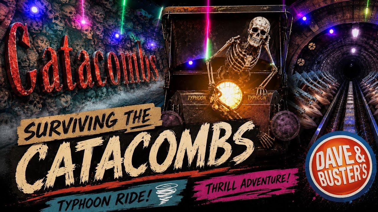 Surviving the Catacombs Typhoon Ride! 🌪️🎢 Dave & Buster’s Thrill Adventure!
