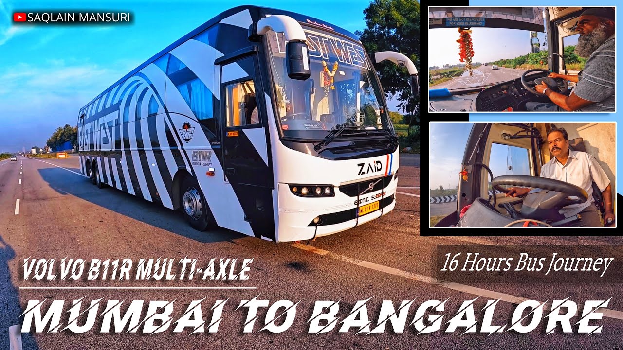 Vlog With Zebra🦓Multi-Axle Volvo B11R Bus Driver's🔥Mumbai To Bangalore Bus Journey😎East West Travels