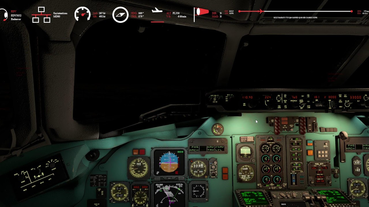 X-Plane 12 12.4 b4 Rotate MD80 KCLT/KJFK Say intentions - Traffic Global