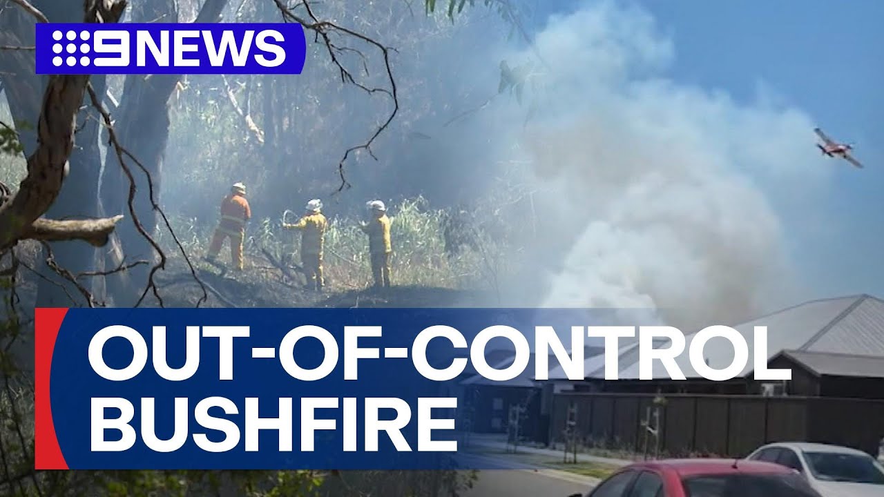 Out-of-control bushfire comes dangerously close to homes north of Adelaide | 9 News Australia