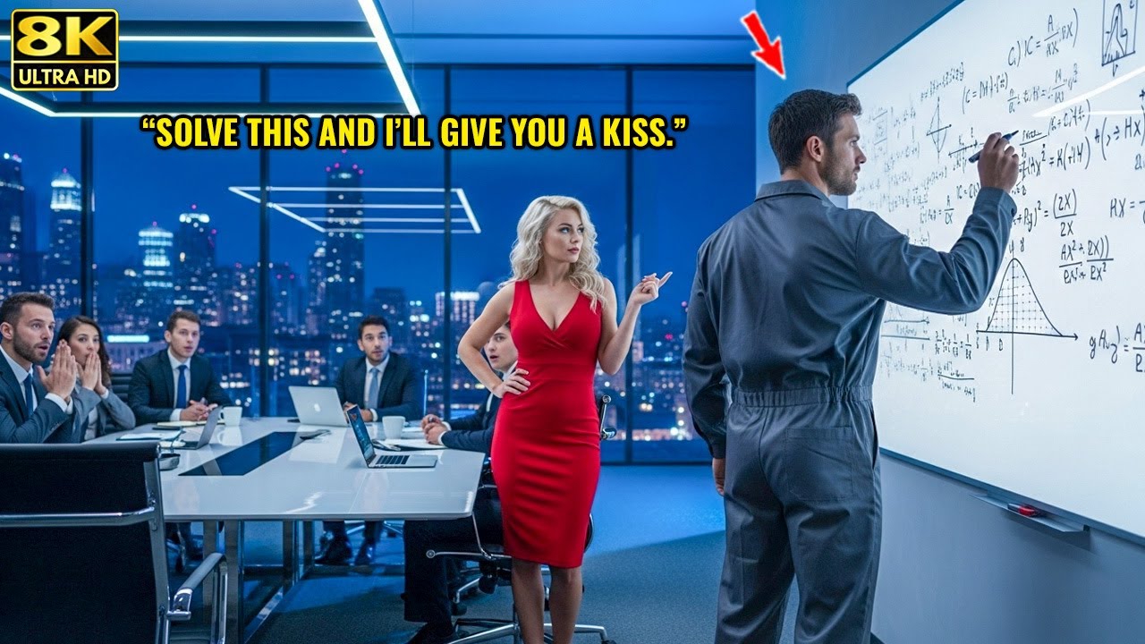 “Solve This and I’ll Give You a Kiss,” the CEO Teased— Then Froze When the Janitor Solved It