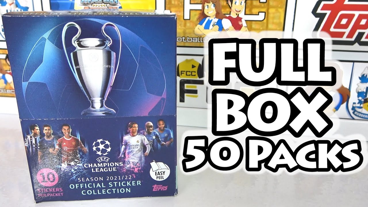 *NEW* Topps 2021/22 Champions League Sticker Box Opening | 50 Packs | 500 Stickers!!