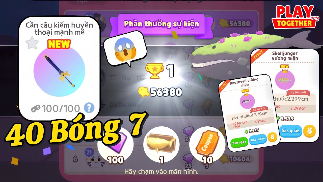 Play Together | Mình Đã Dùng Cần Câu Kiếm Lv3 Câu 40 Bóng 7 Và Nhận Giải 50.000 Điểm Sự Kiện #212