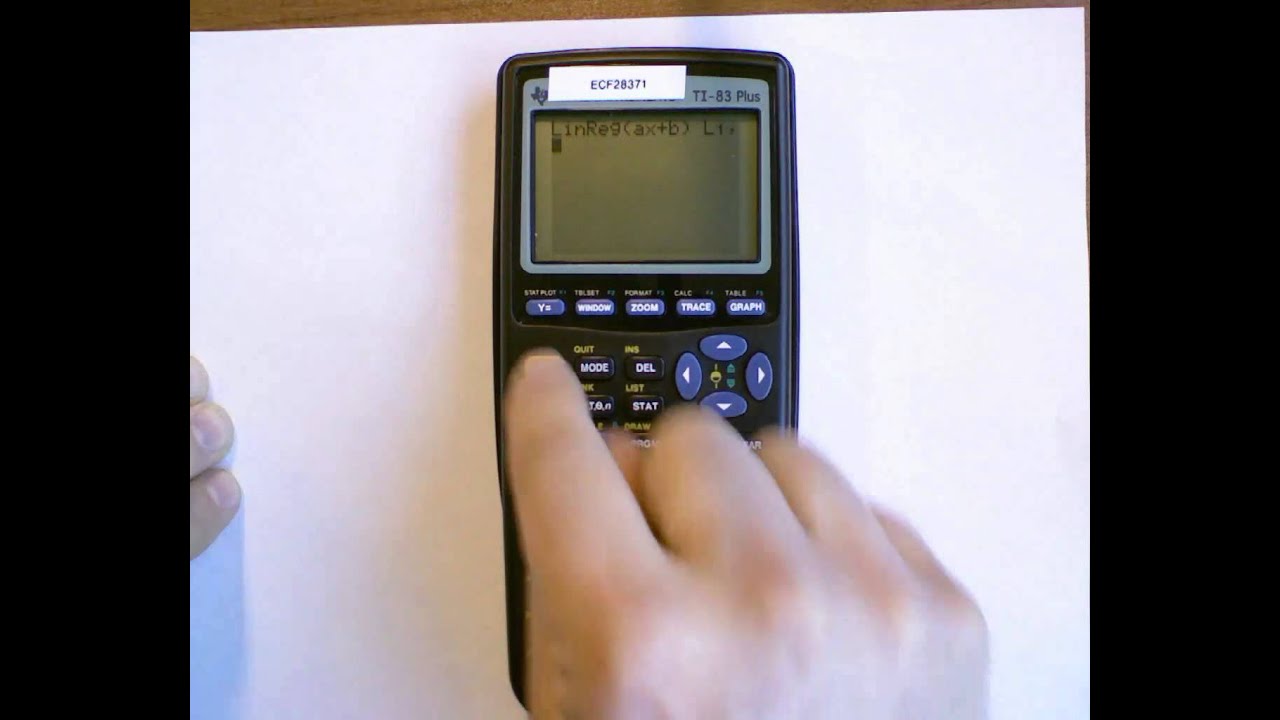 TI 83+ régression linéaire