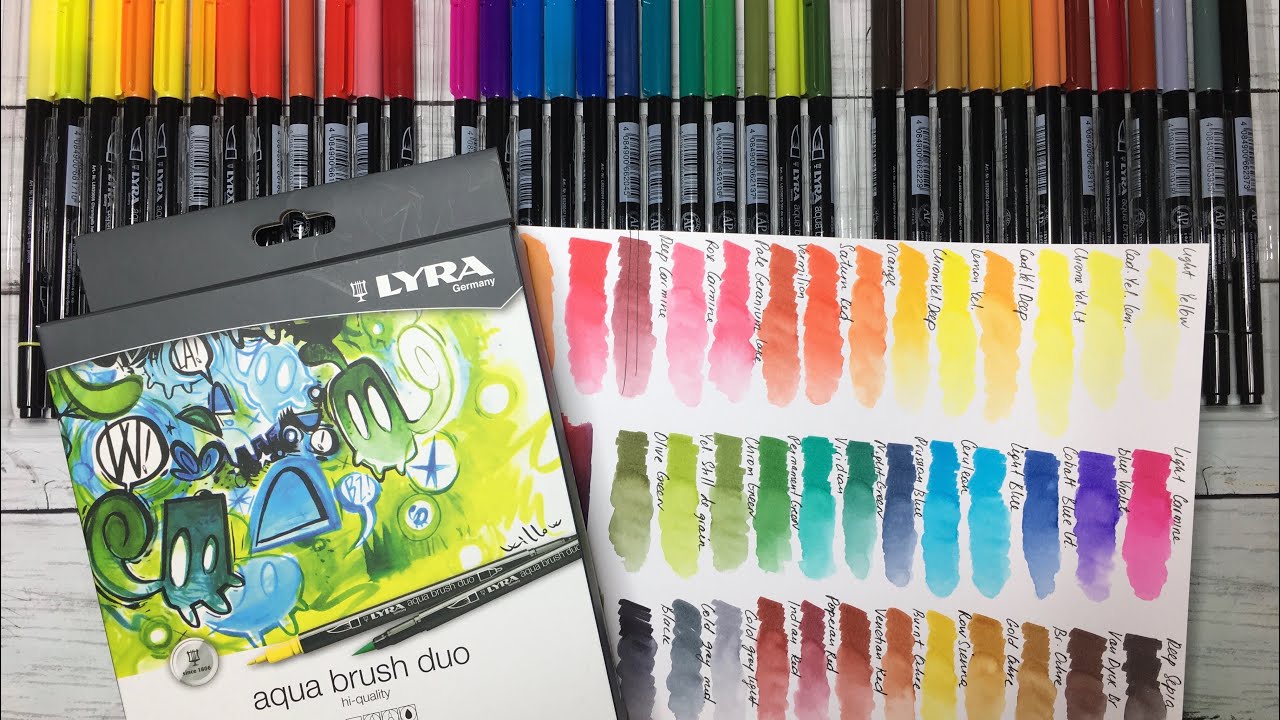 LYRA AQUA BRUSH DUO 36 - Swatching #LyraAquaBrushDuo