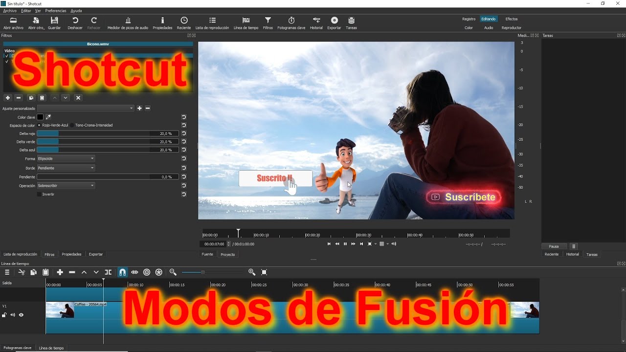 SHOTCUT Modos de Fusión