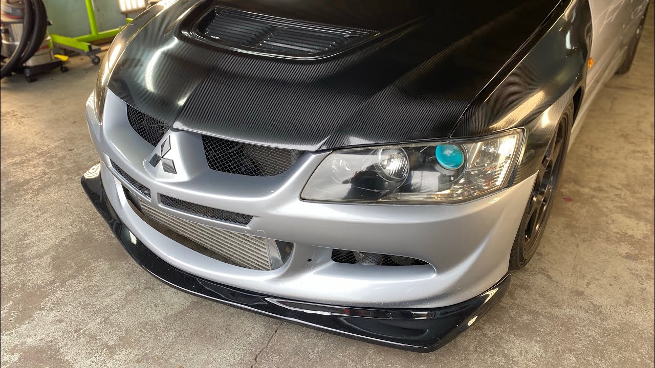 EPOXY CARBON FIBER Front End Vinyl Wrap My Evo 8 - Looks AGGRESSIVE!