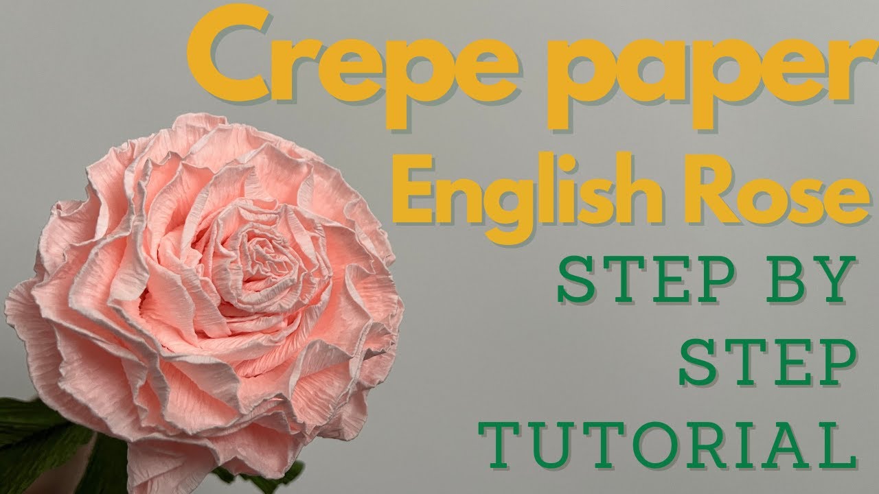 How To Make English Rose Crepe Paper Flower | Step By Step Tutorial