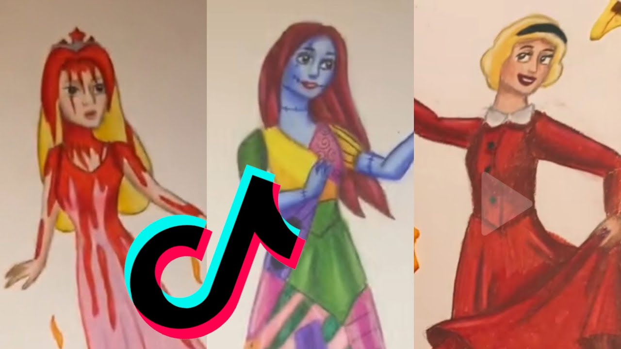 TIK TOK ART COMPILATION || Horror Women as Disney Princesses