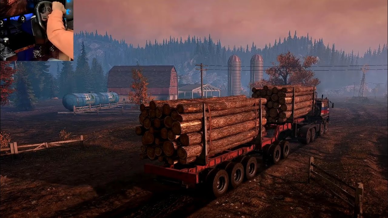 Snow Runner Gameplay- Medium Logs Delivery to Farm !Timber For The Locals Mission !PXN V9 Steering !
