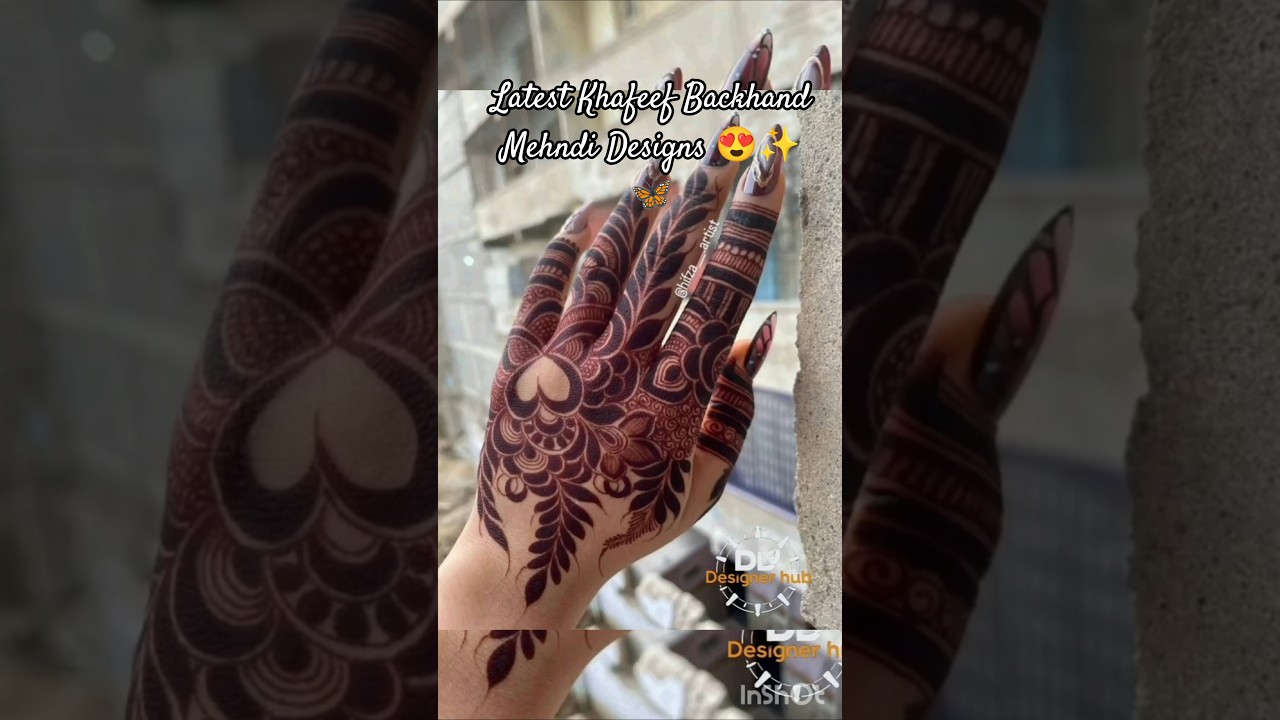Latest Khafeef Backhand Mehndi Designs 😍✨| Dubai Pattern Cone Mehndi| #mehndi #newmahendi #aesthetic
