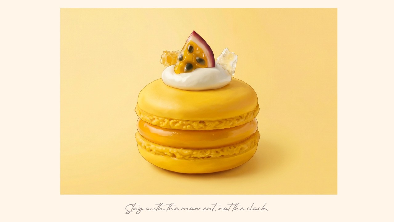 bright focus lofi 💛 maracujá macaron and a clear afternoon