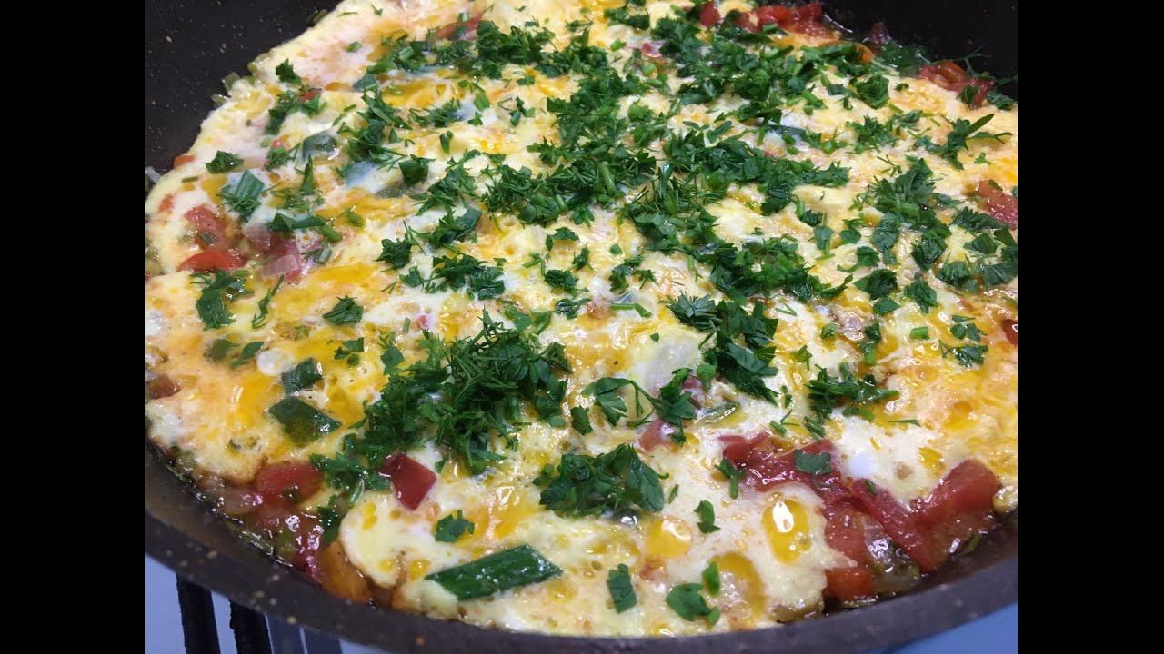 Омлет с чесночными стрелками  Omlet with garlic arrows