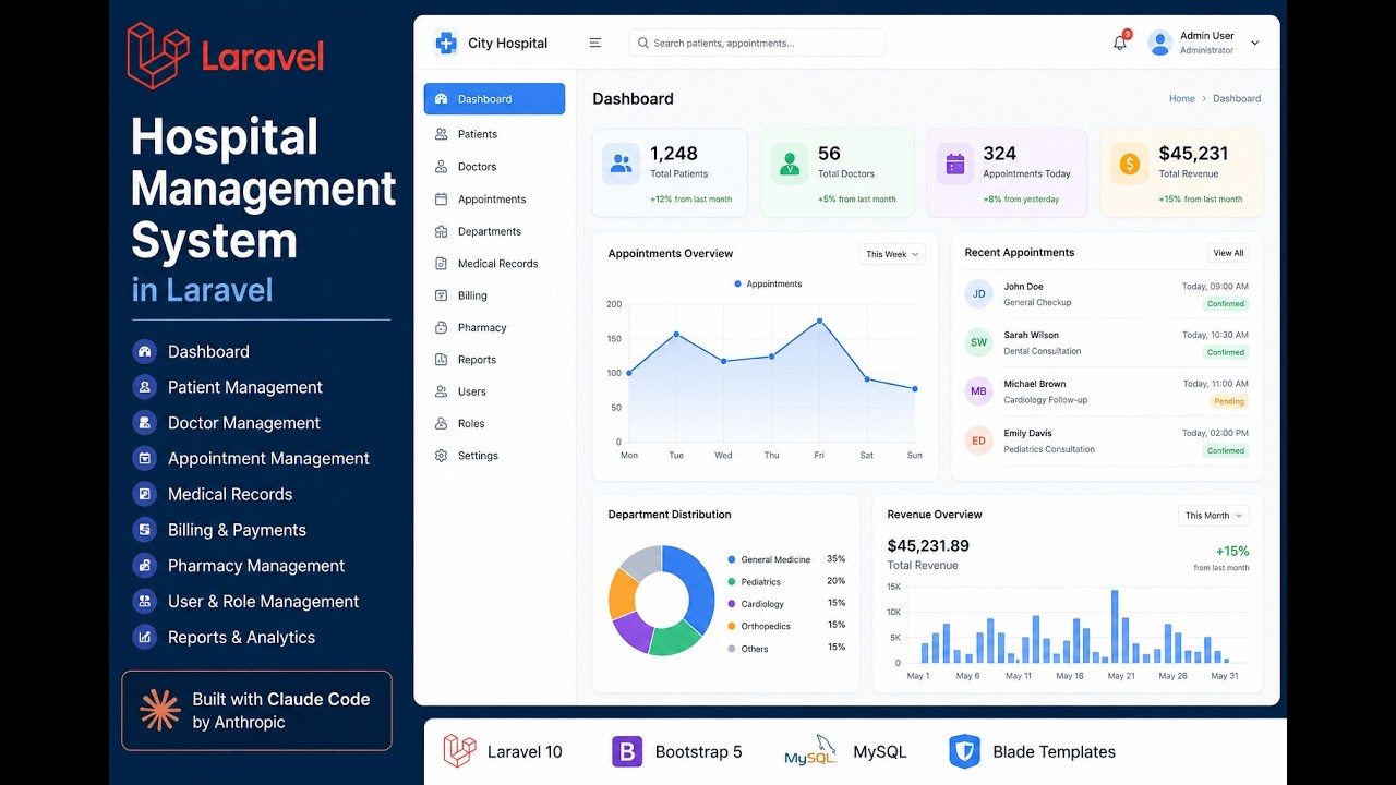Build a Complete Hospital Management System in Laravel with Claude Code | Full Project Tutorial