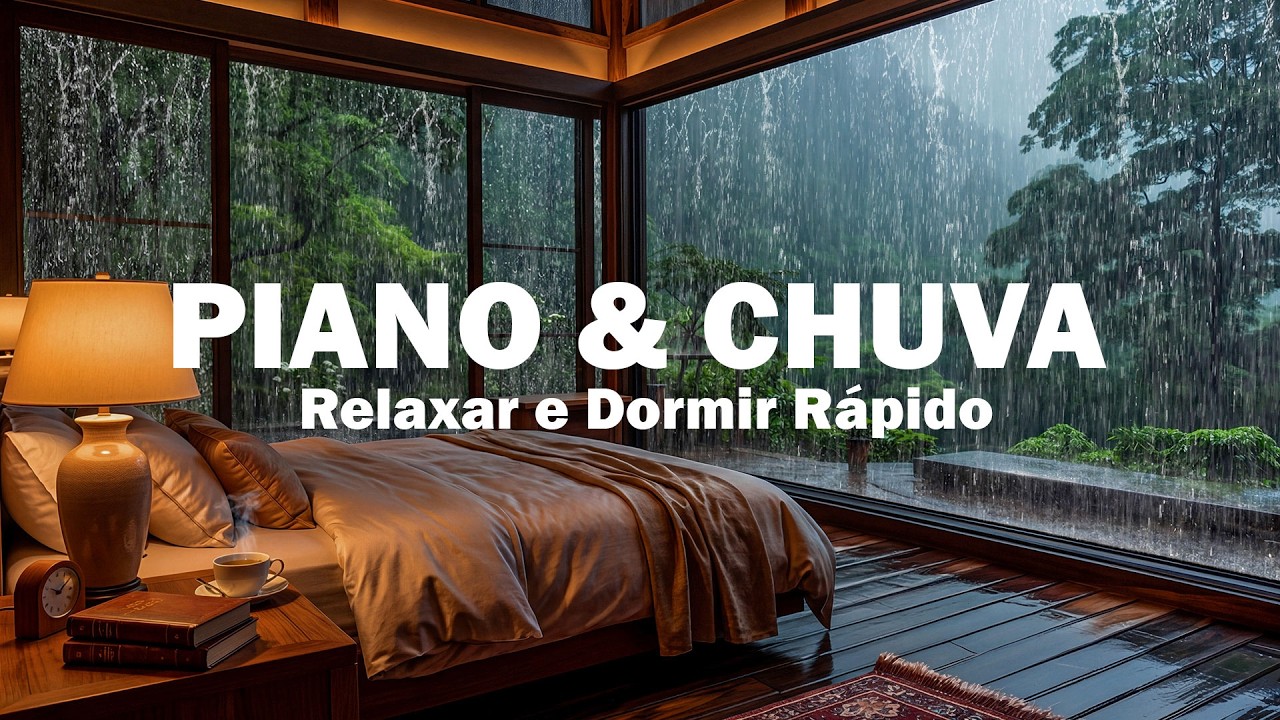 Música Relaxante para Dormir – Chuva Noturna & Piano Calmante para Sono Profundo,Ansiedade,Meditação