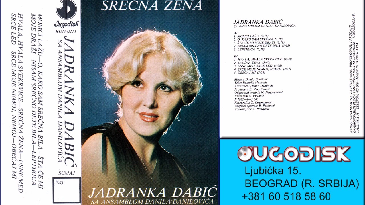 Jadranka Dabic - Srecna zena - (Audio 1982)