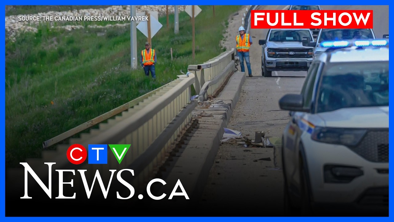 Крановщик погиб в результате падения крана в реку | CTV News Edmonton в 18:00 за 19 июня 2026 года