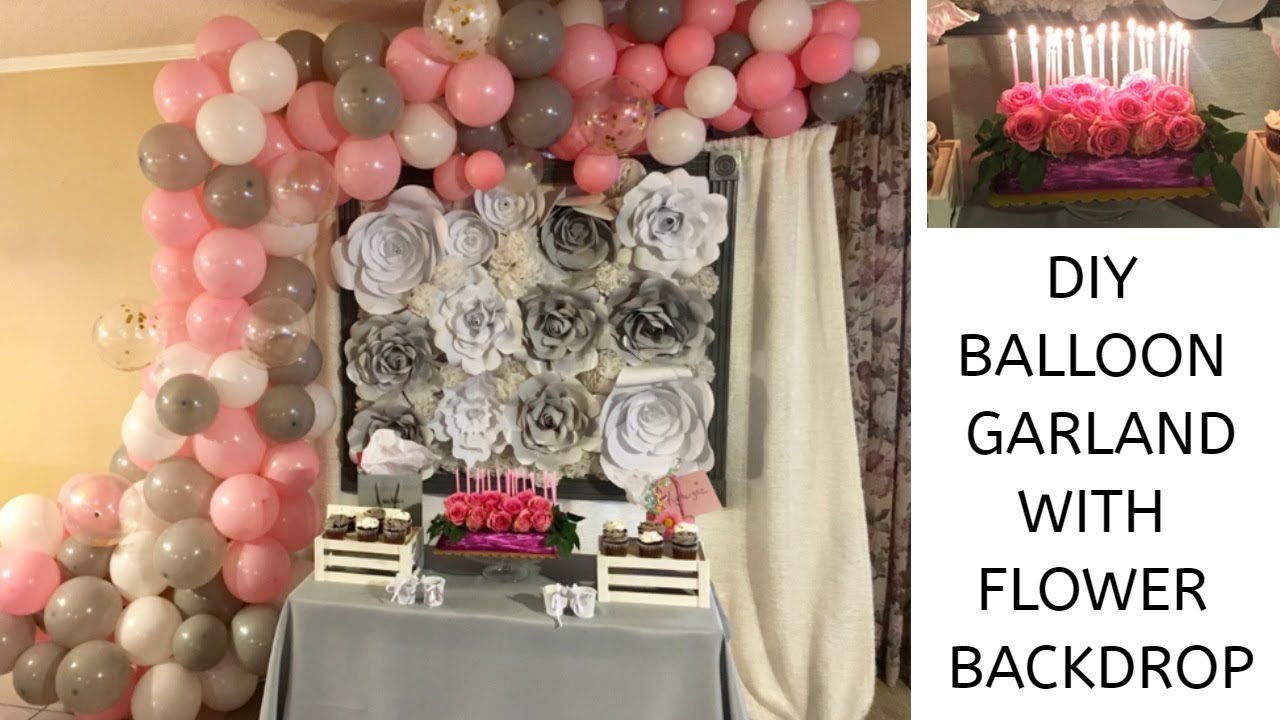DIY BALLOON GARLAND WITH FLOWER BACKDROP