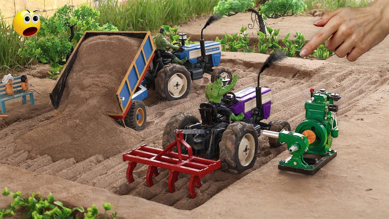 diy tractor ploughing and soil transfer farming science project @Weldux