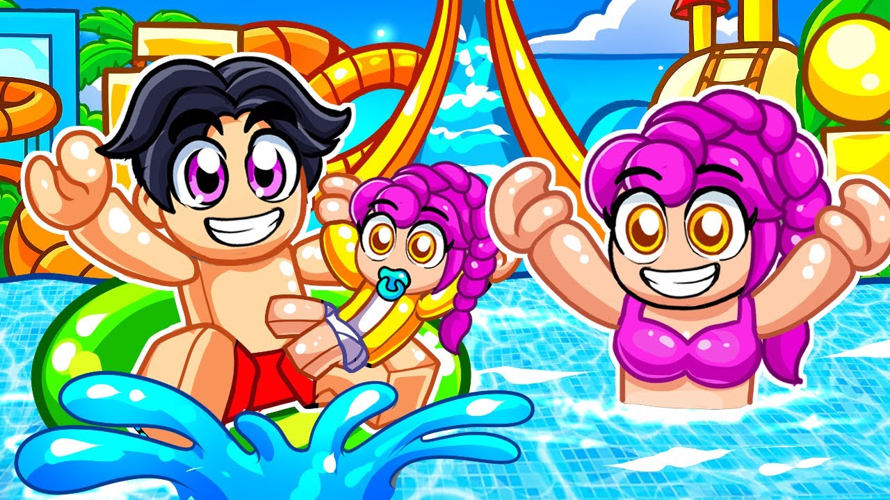 KPOP FAMILY Goes To WATERPARK in Roblox!