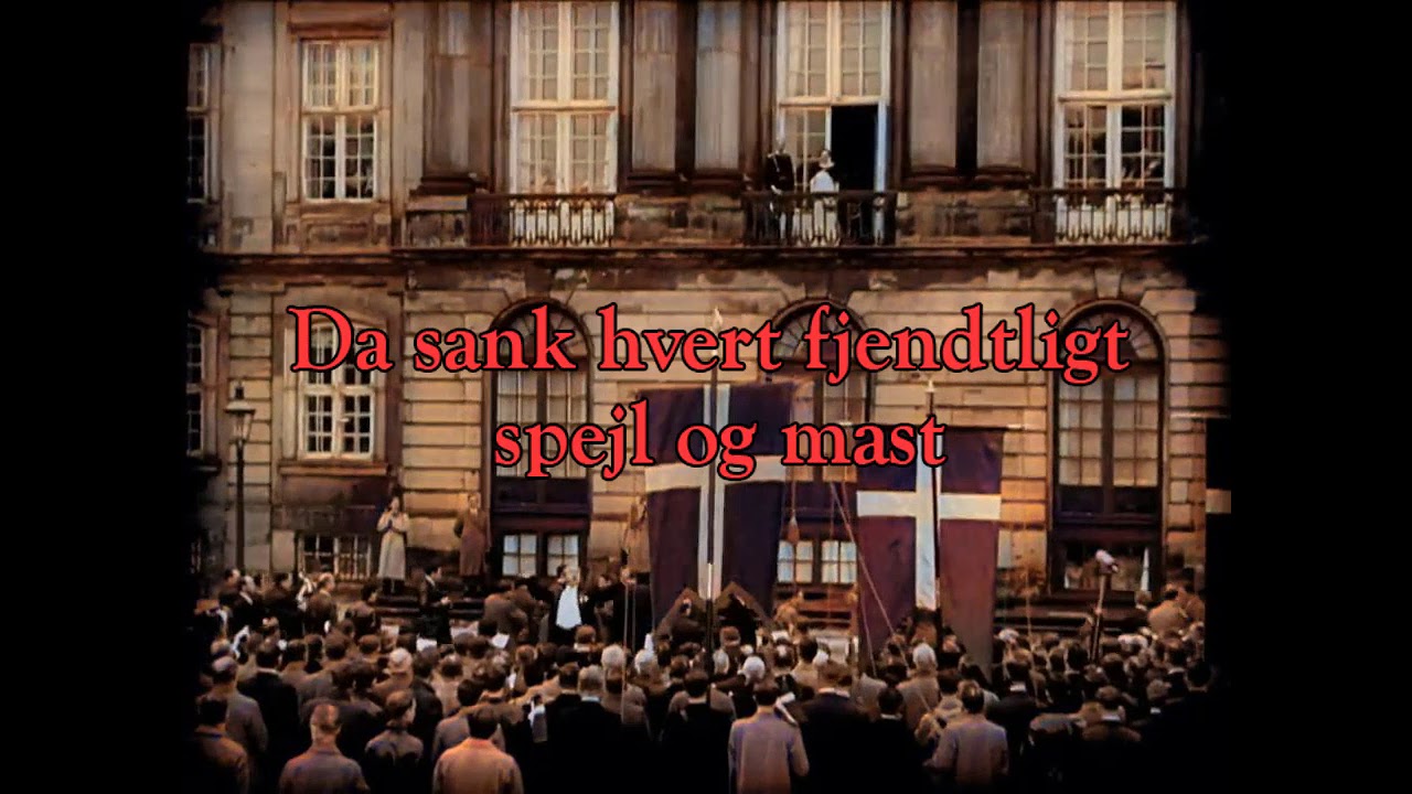 Kong Christian stod ved h&oslash;jen mast (sunget af folket)