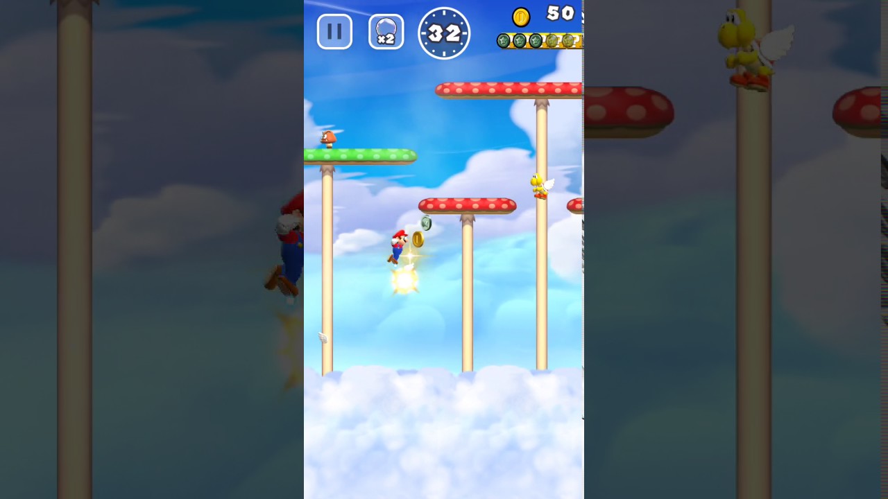 Super Mario Run 1-3 Paratroopas in Mushroom Valley Black Coins