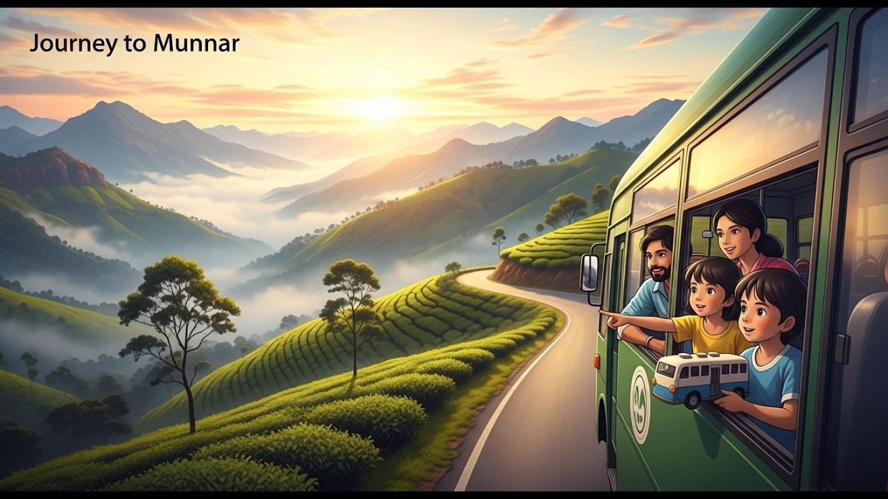 The Road Through the Clouds: A Family Journey from Cochi to Munnar | Ghibli Style ASMR Travel Story