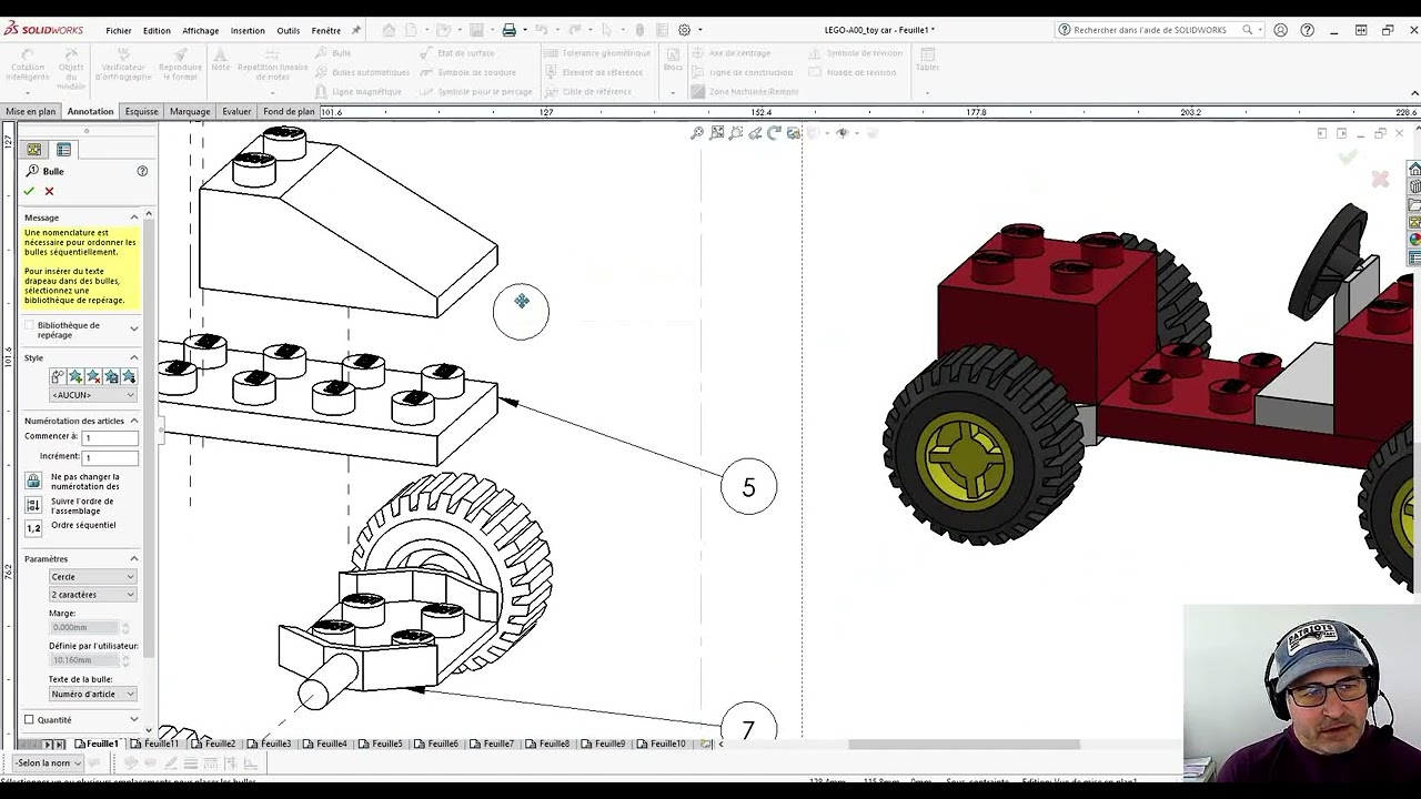 Solidworks: Ajouter des bulles reliés a un BOM