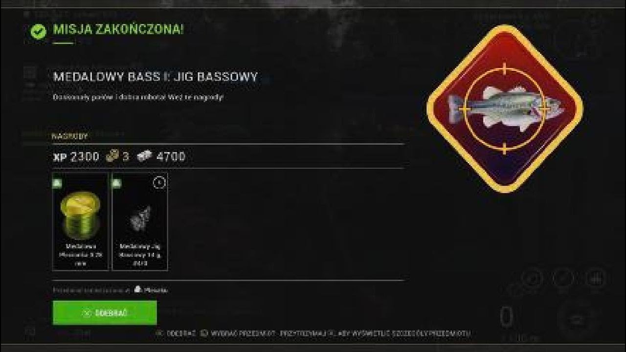 Fishing planet(Ps5).Medalowy Bass 1-Jig bassowy.4 ryby.
